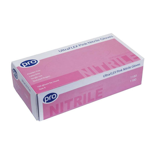 PRO UltraFLEX roze nitrilhandschoenen, doos van 100
