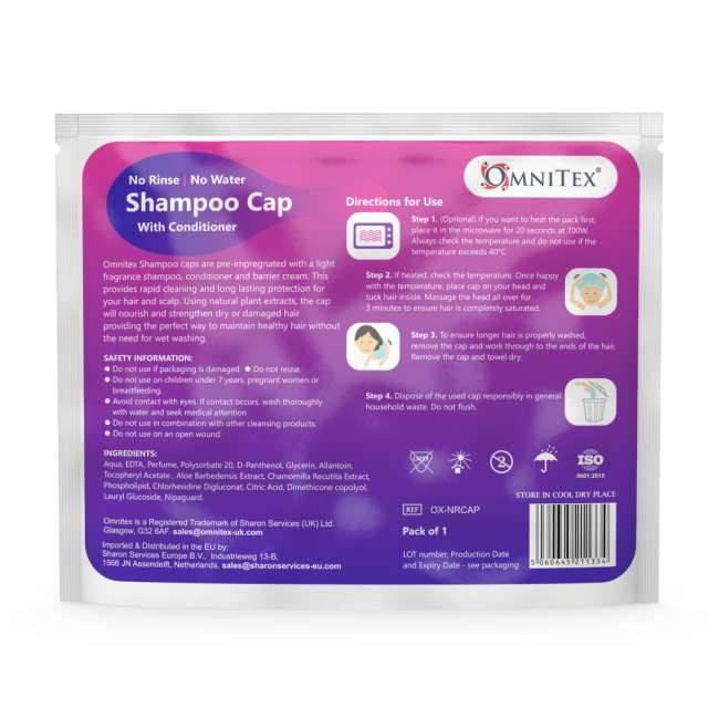 OMNITEX - Omnitex Premium Rinse Free Shampoo Cap - OX-NRCAP UKMEDI.CO.UK UK Medical Supplies