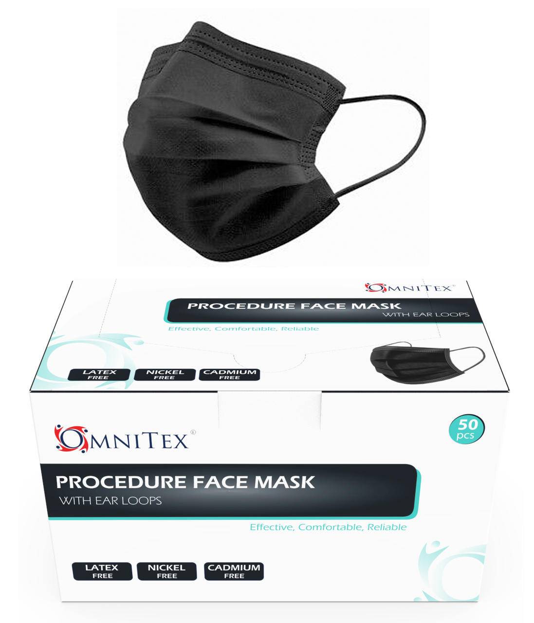 Type IIR chirurgisch gezichtsmasker x 50 (zwart)