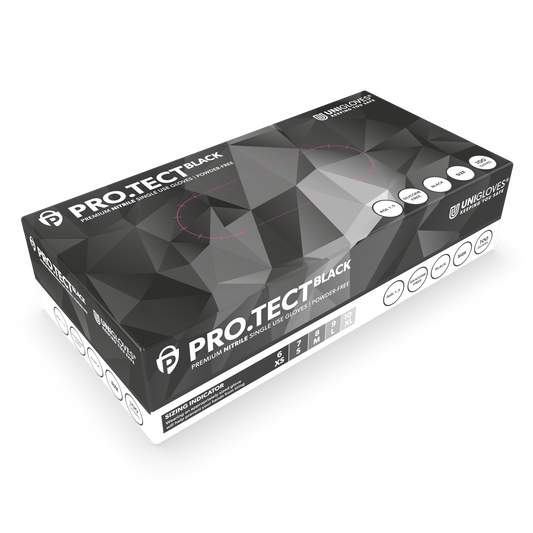 PRO.TECT Zwarte Nitril Handschoenen Doos van 100