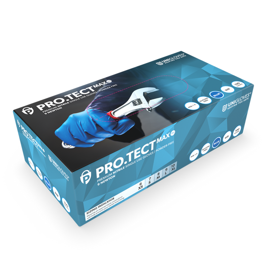 PRO.TECT Max 9N Nitriile Blauwe Handschoenen Extra Sterk Doos van 100