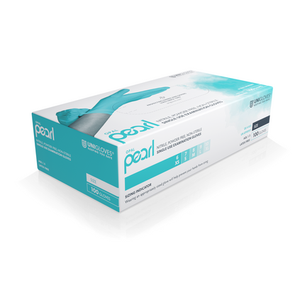 Unigloves Opal Pearl Nitrile Aqua-handschoenen, doos van 100