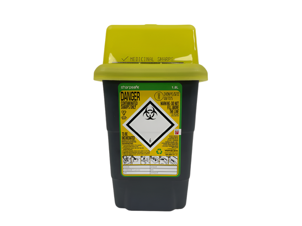 1,8 Liter Sharpsafe Gele Afvalcontainer