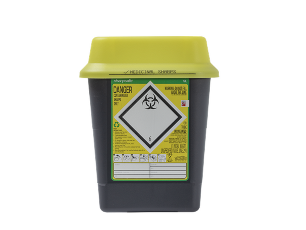 5 Liter Gele Sharps Bin Gele Sharpsafe