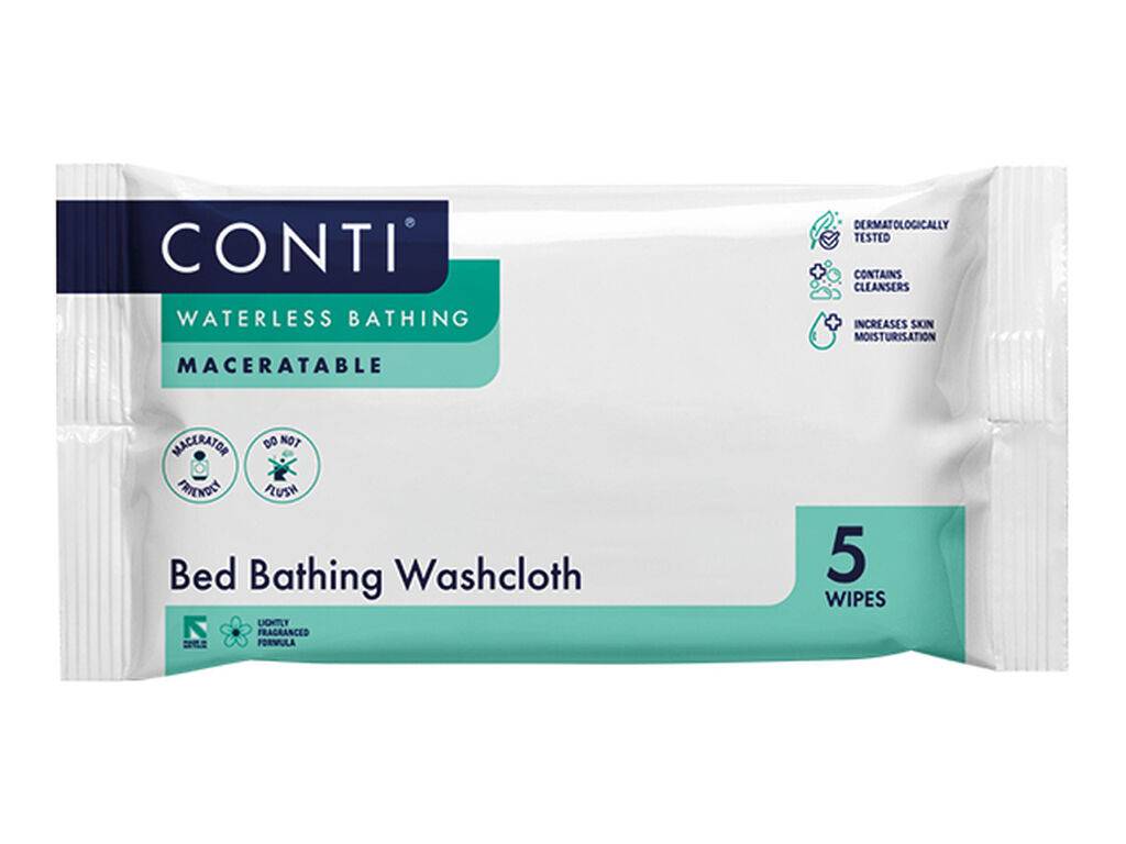 Conti Macereerbaar bedbadwashandje licht geparfumeerd 5 doeken