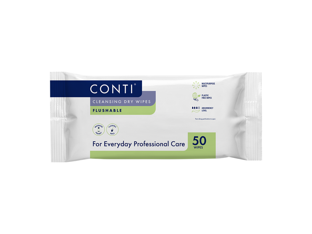 Conti Cleansing Droge Doekjes, Doorspoelbaar, 50 stuks