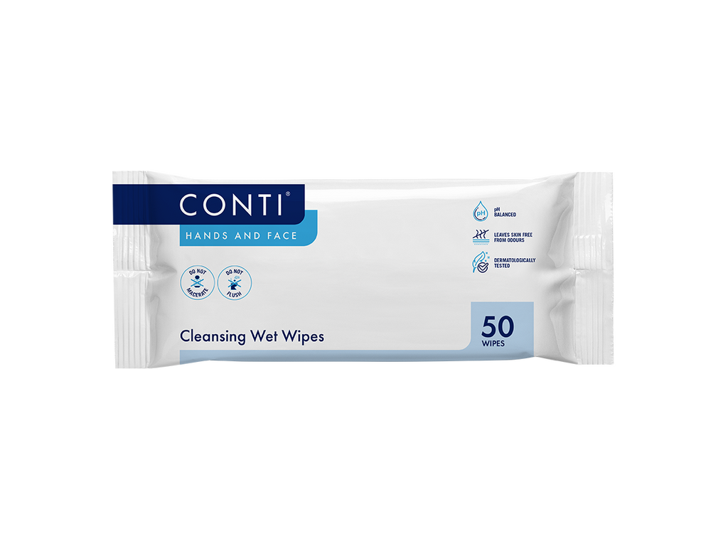 Conti Handen en gezicht Superzachte vochtige doekjes Licht geparfumeerd 50 doekjes
