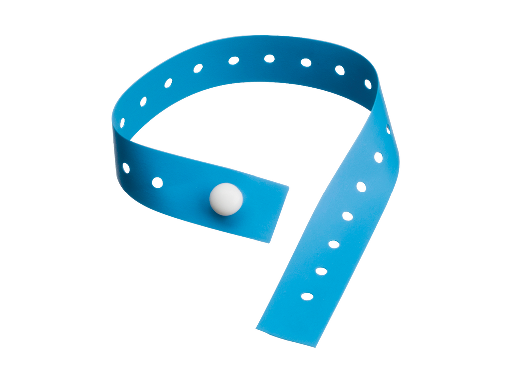 Blauwe tourniquet band voor volwassenen voor eenmalig gebruik met enkele knoopsluiting