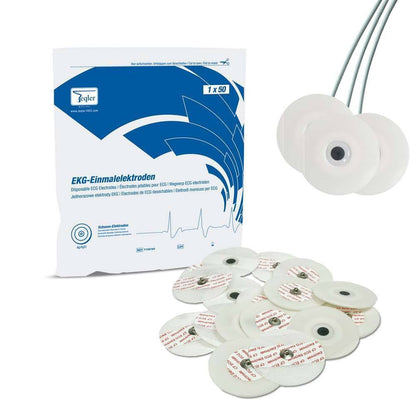 Foam ECG-elektroden voor knopadapters, 50 stuks Teqler