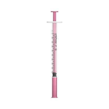 1 ml 0,5 inch 27 g roze Unisharp spuit en naald u100