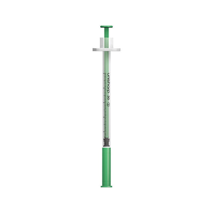 0,5 ml 0,5 inch 30 g groene unisharp spuit en naald u100