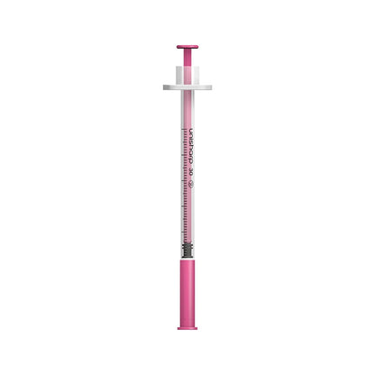 0,5 ml 0,5 inch 30 g roze unisharp spuit en naald u100