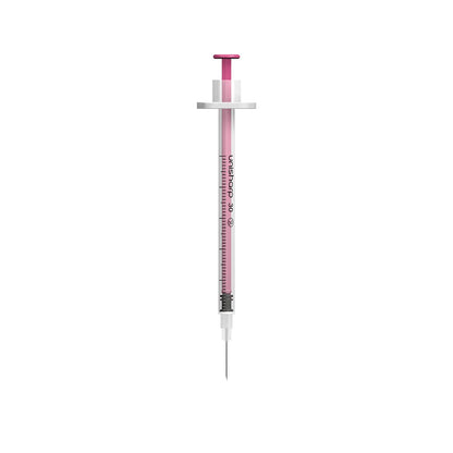 0,5 ml 0,5 inch 30 g roze unisharp spuit en naald u100