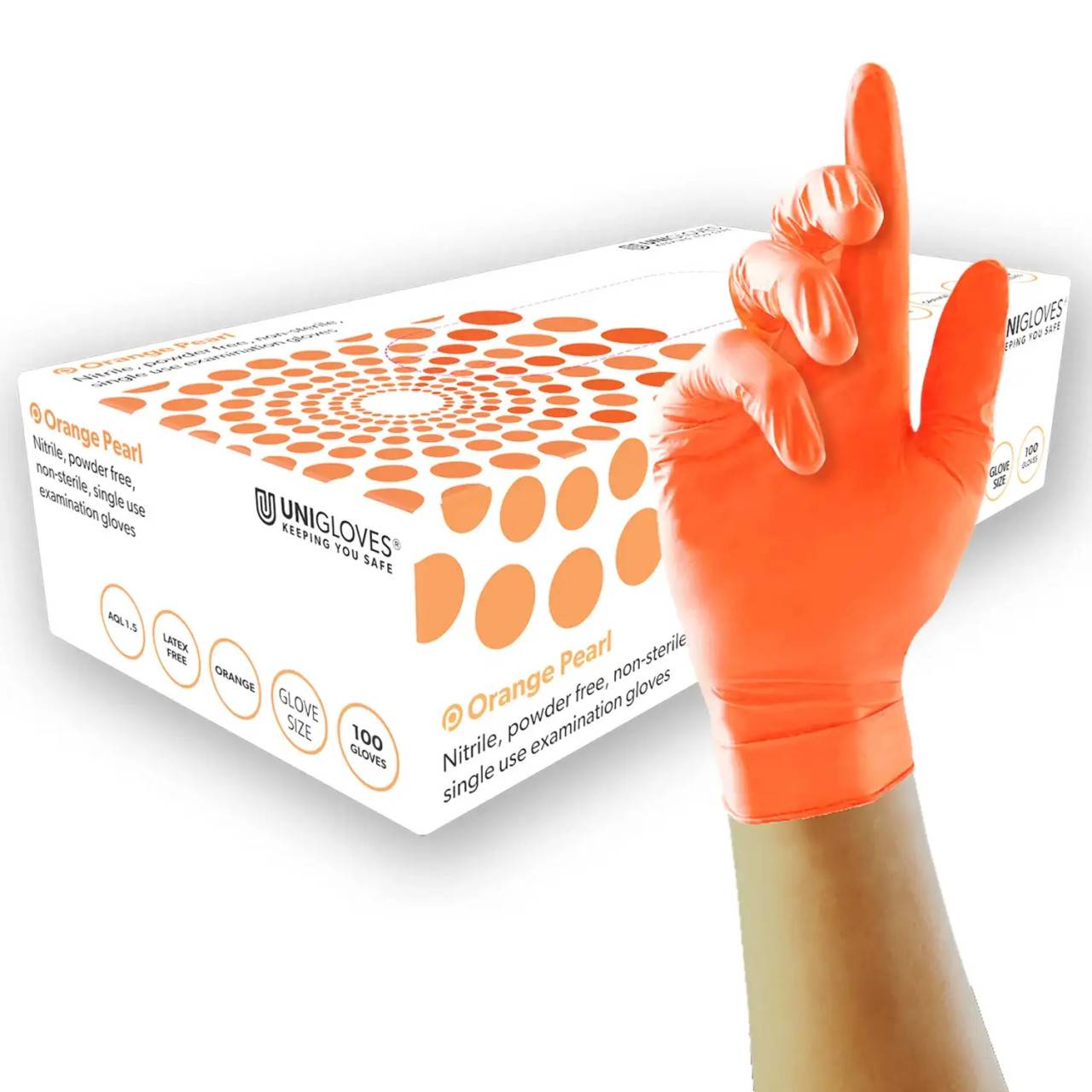 Unigloves Oranje Parel Nitril Handschoenen